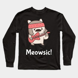 Cat plays music Long Sleeve T-Shirt